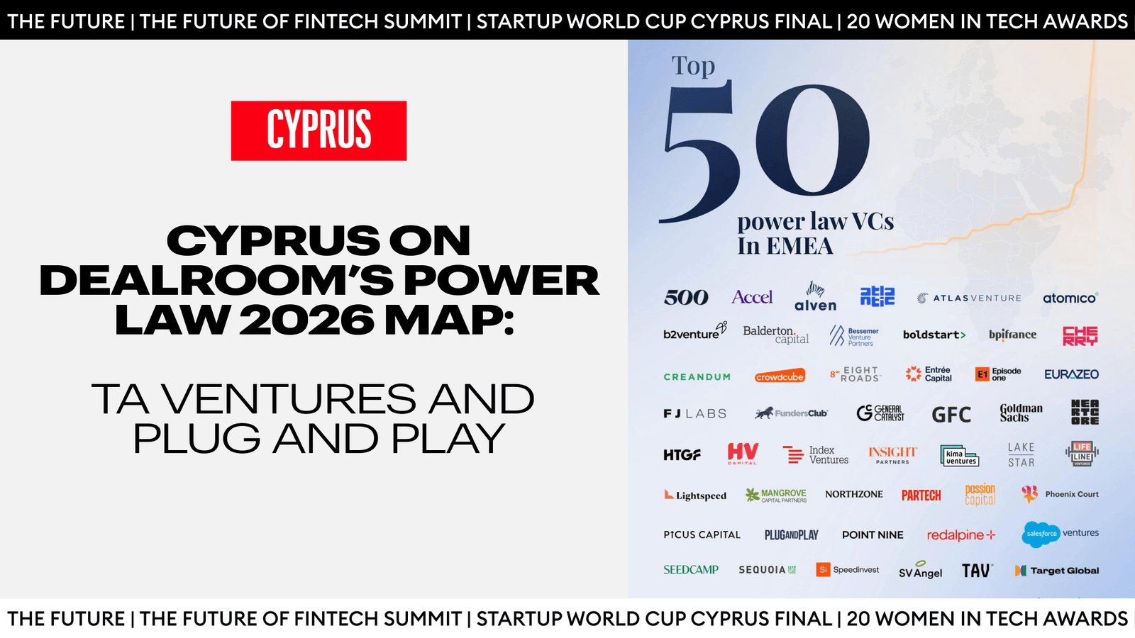 Cyprus on Dealroom’s Power Law 2026 Map: TA Ventures and Plug and Play