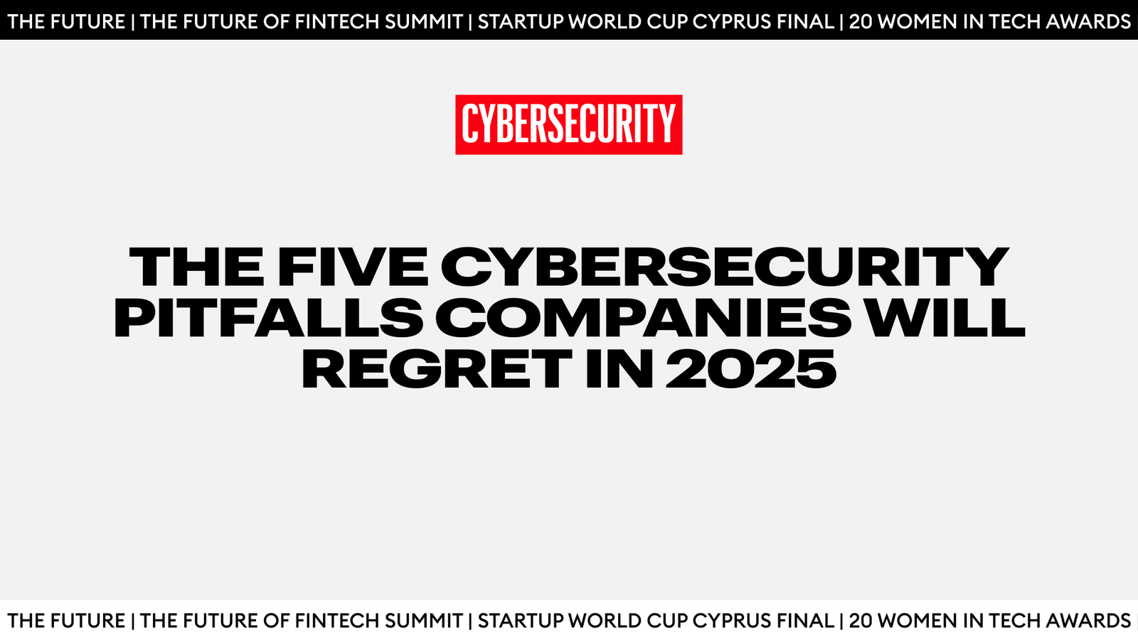 Five Cybersecurity Pitfalls