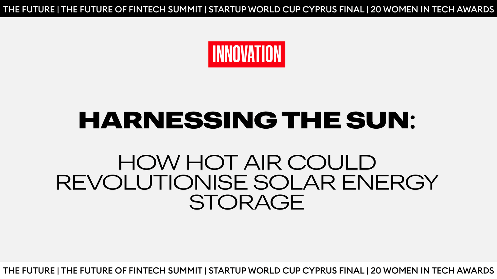 Hot Air Solar Energy Storage