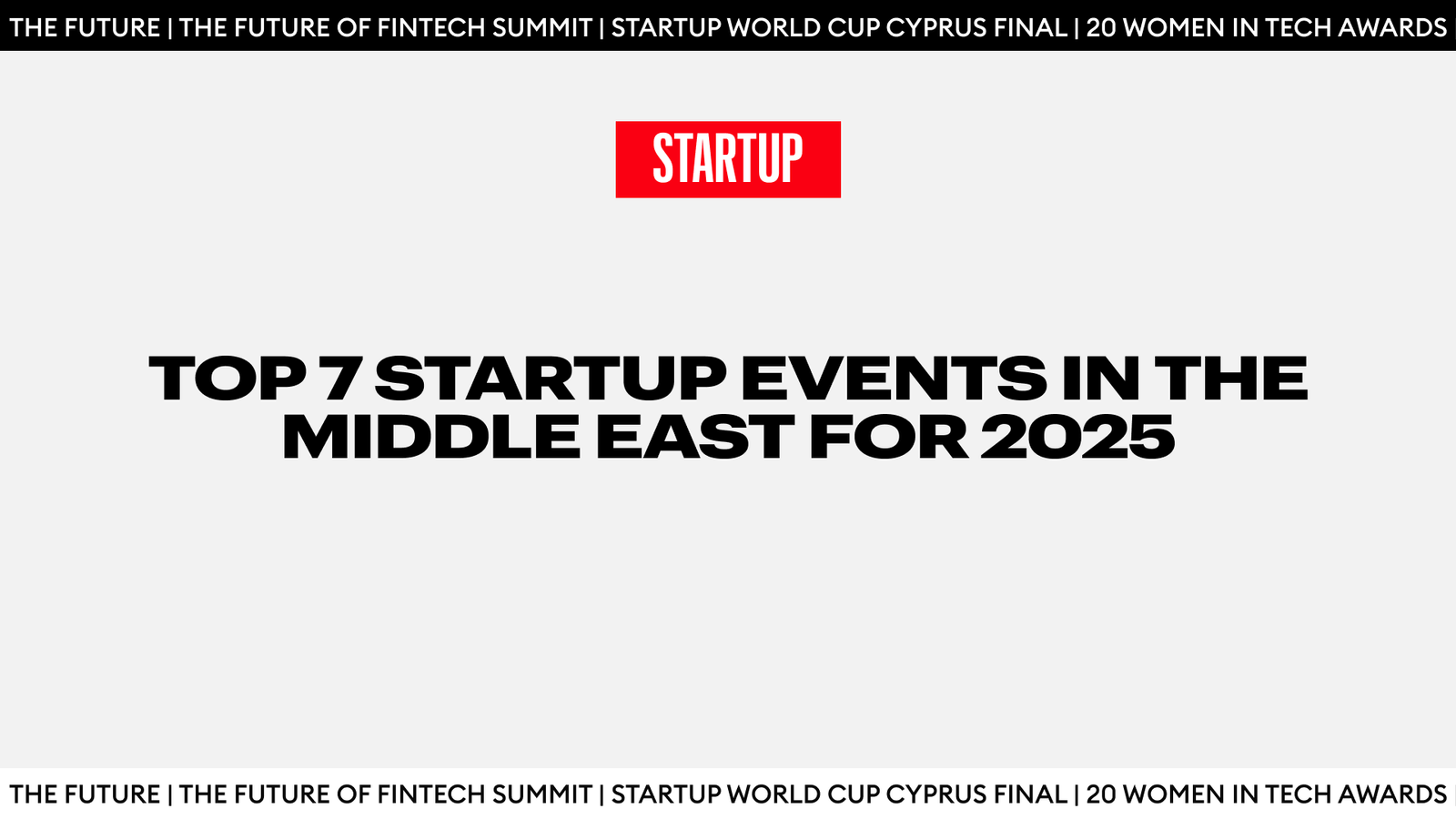Startup Events Middle East